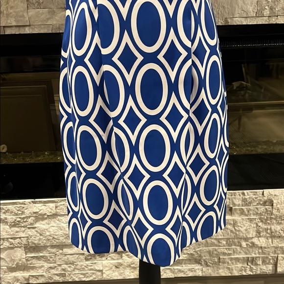 Alyx Blue and White Sleeveless Sheath Mini Dress size 10 - Picture 4 of 10